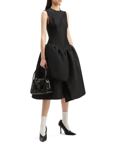 Sculptural gathered midi dress